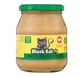 Black Cat No Added Sugar and Salt Crunchy Peanut Butter (400g)