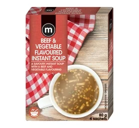 M Instant Soup Beef and Vegetable Flavour 4 Sachets (80g)