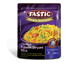 Tastic Simply Delicious Ready-to-Eat Rice Brown Rice and Paneer Biryani (250g)